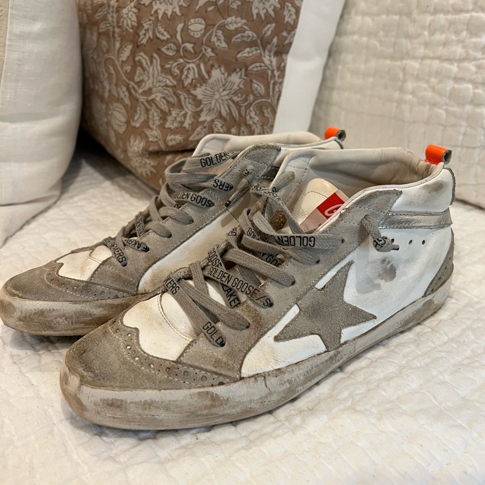 Golden Goose High-Top Sneakers in Gray and White